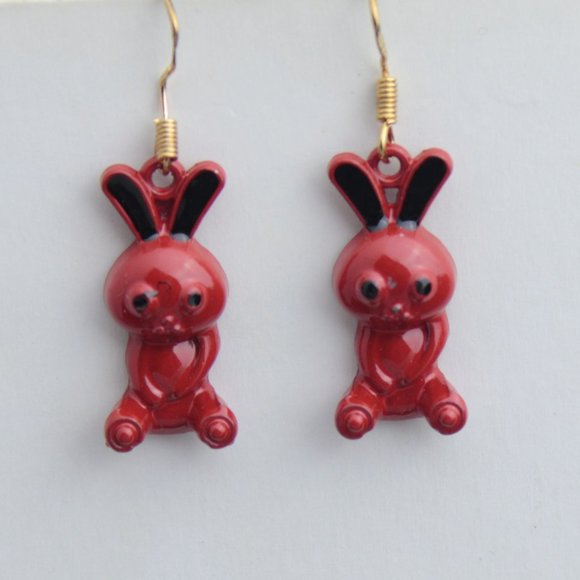 🌺925 Sterling silver hook Red cartoon earring - Picture 5 of 13